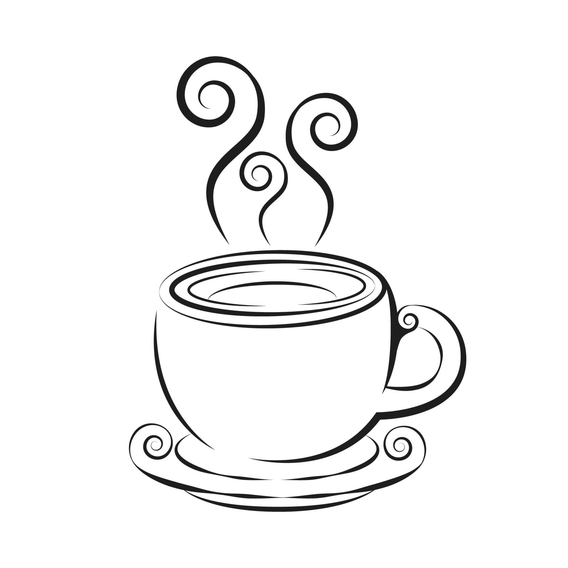 Coffee cup art draw for logo design, template vector illustration 23979162 Vector Art at Vecteezy