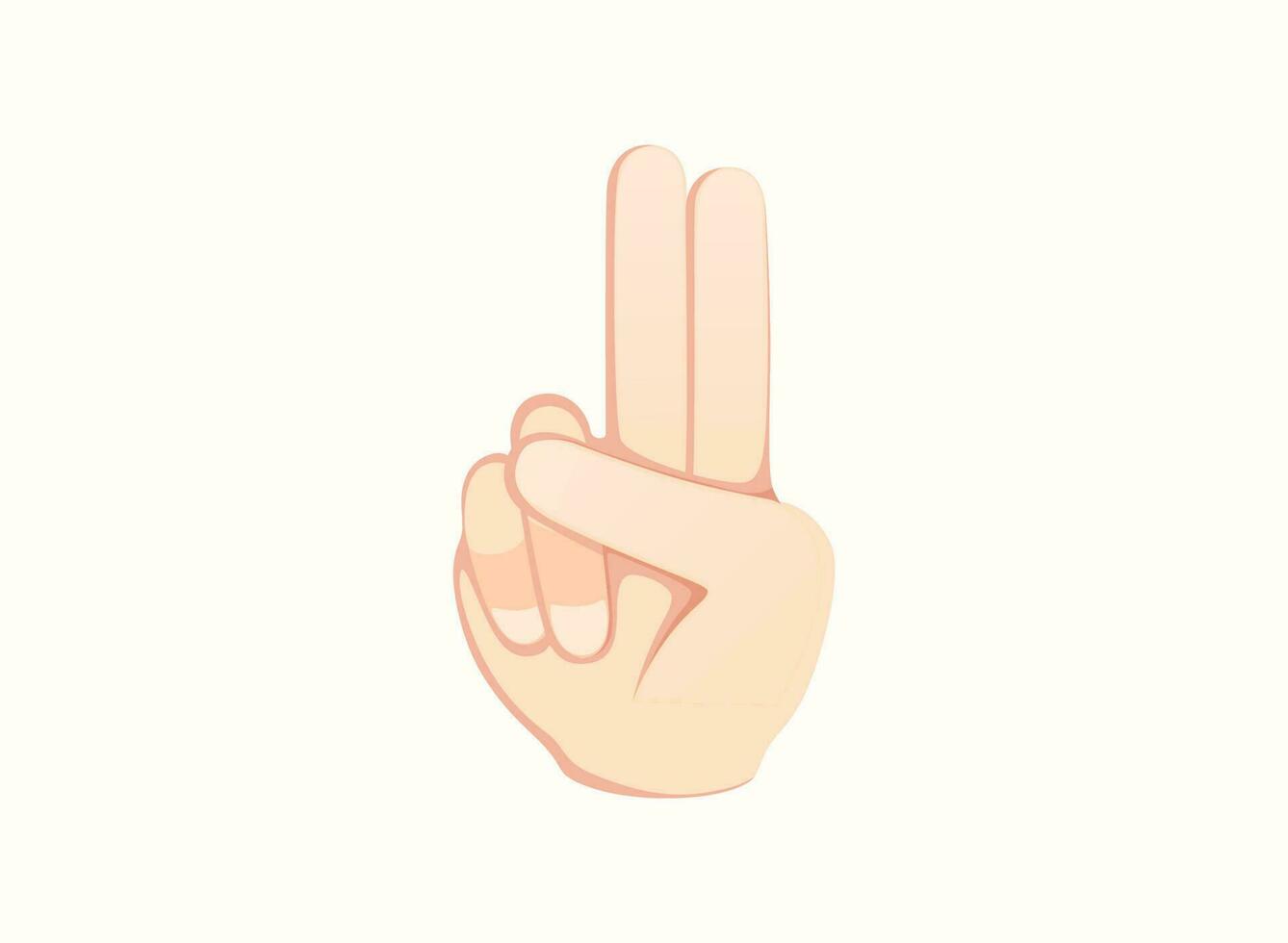 mano puntos con dos dedos icono. mano gesto emoji vector ilustración.