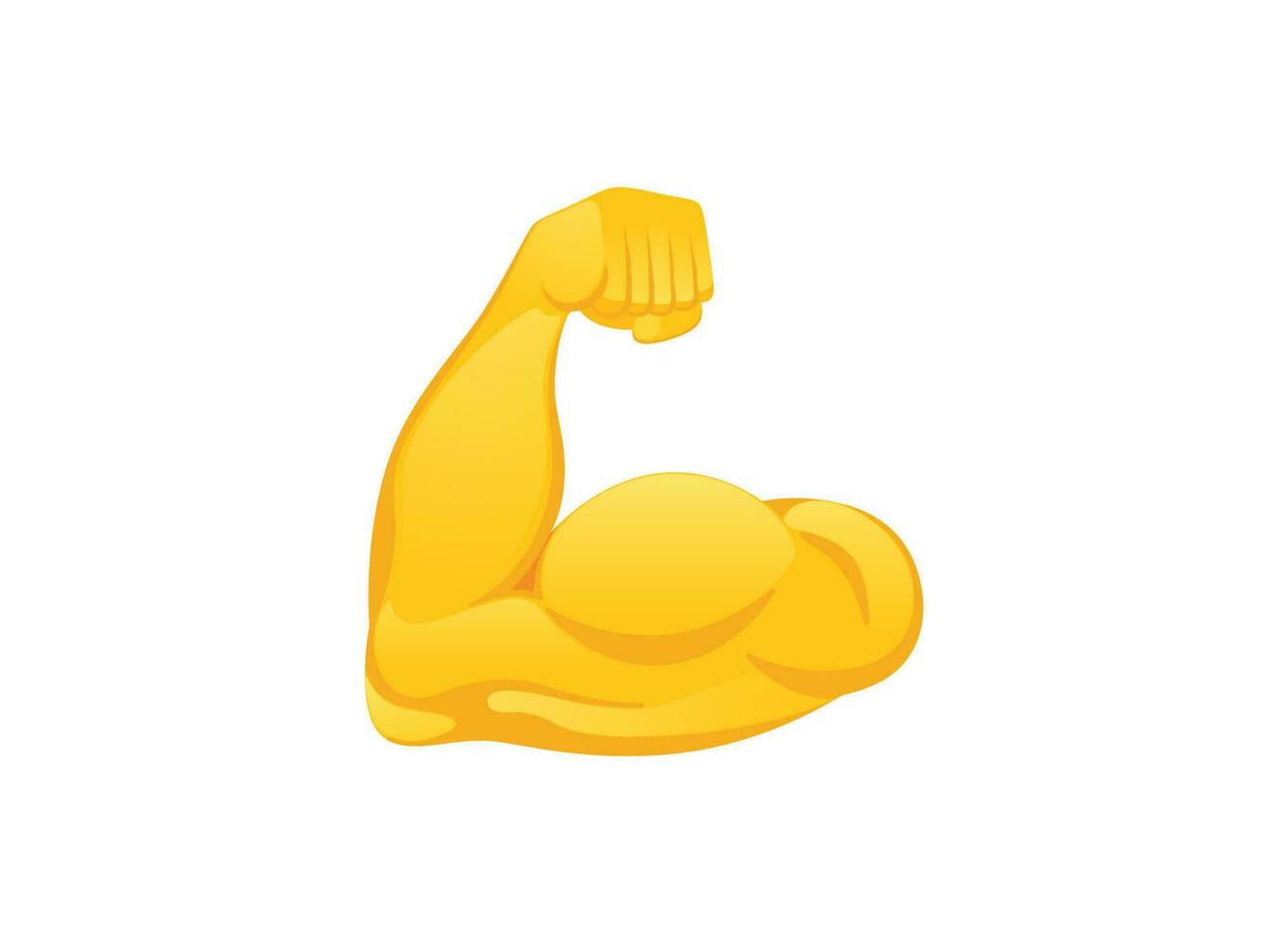 flexionado bíceps icono. mano gesto emoji vector ilustración