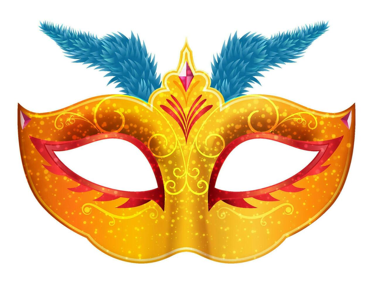 Mardi Gras Venetian handmade carnival mask for masquerade party. Vector illustration