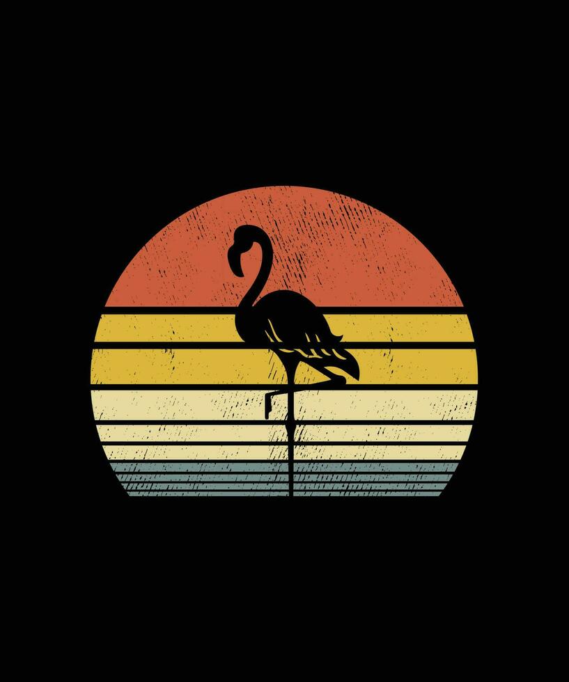 Retro vintage Style Flamingo T-shirt Design vector