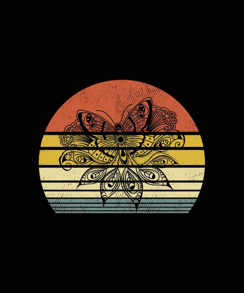 Retro vintage Style Butterfly T-shirt Design vector