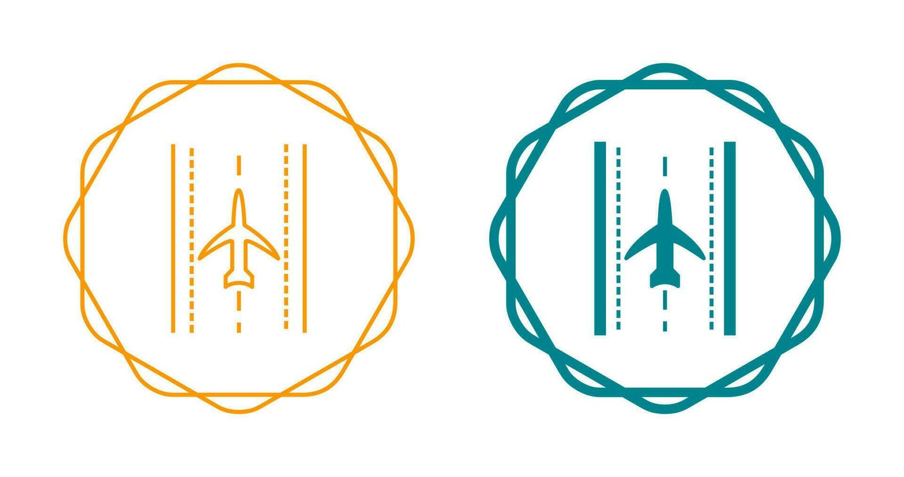 Plane on Runway Vector Icon