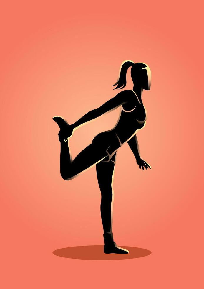 Woman stretching her leg vector