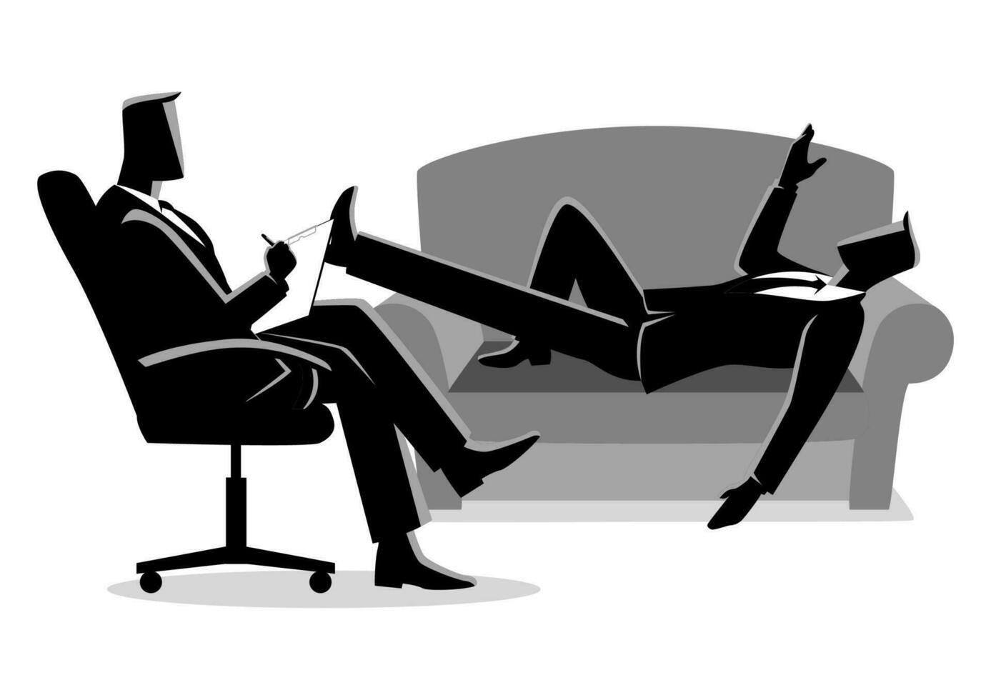 Businessman having a therapy with psychologist vector