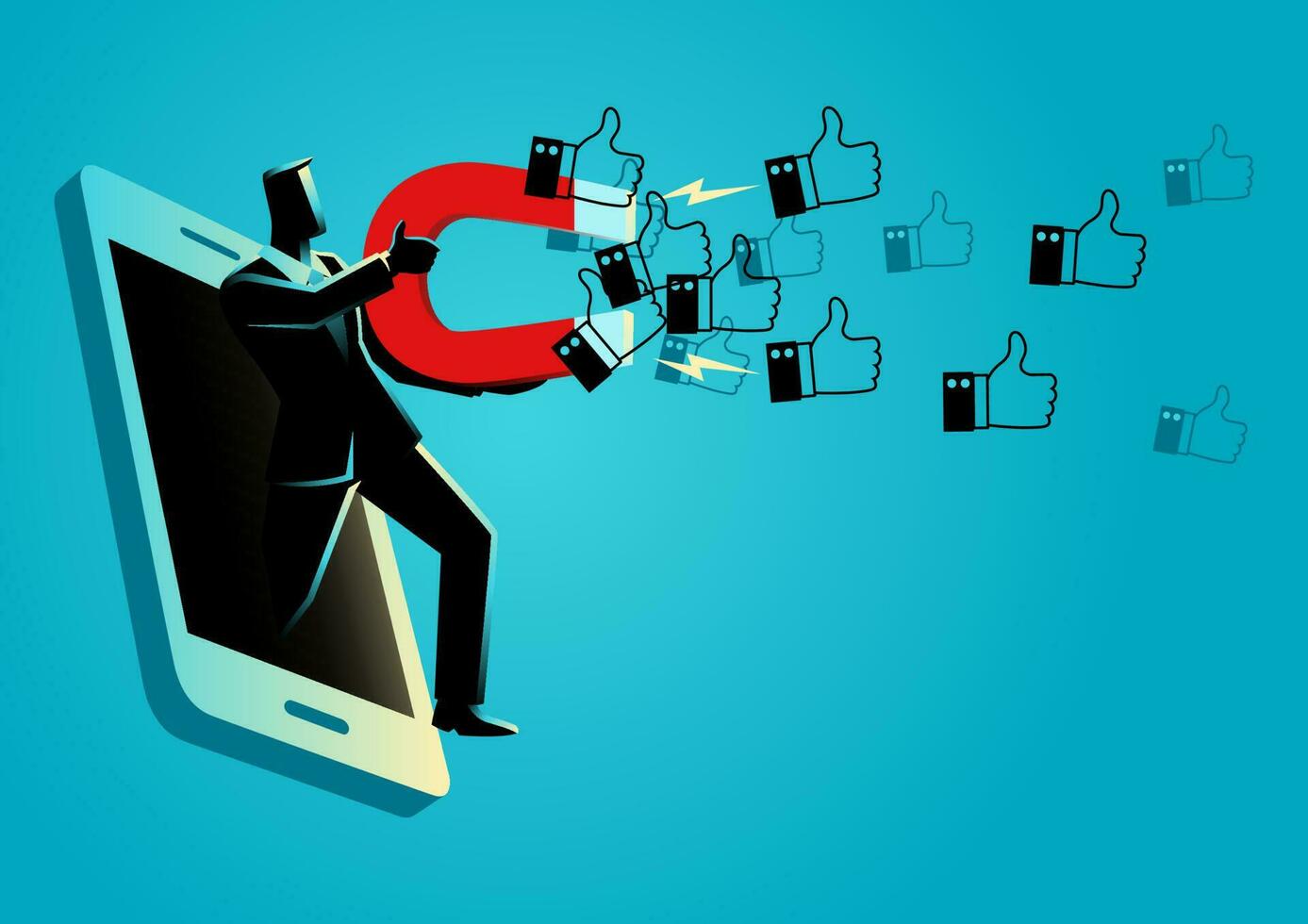 Getting more Likes is a critical part of marketing strategy vector