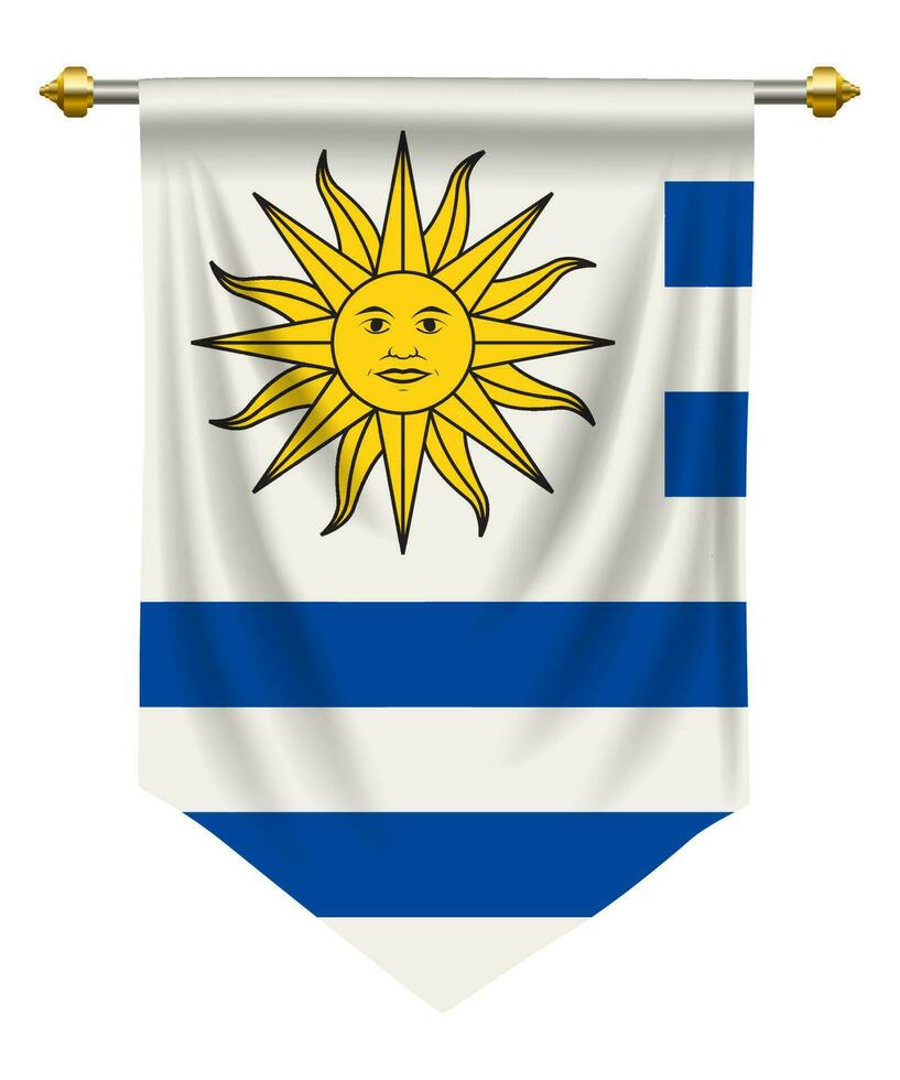 Uruguay Pennant on White vector