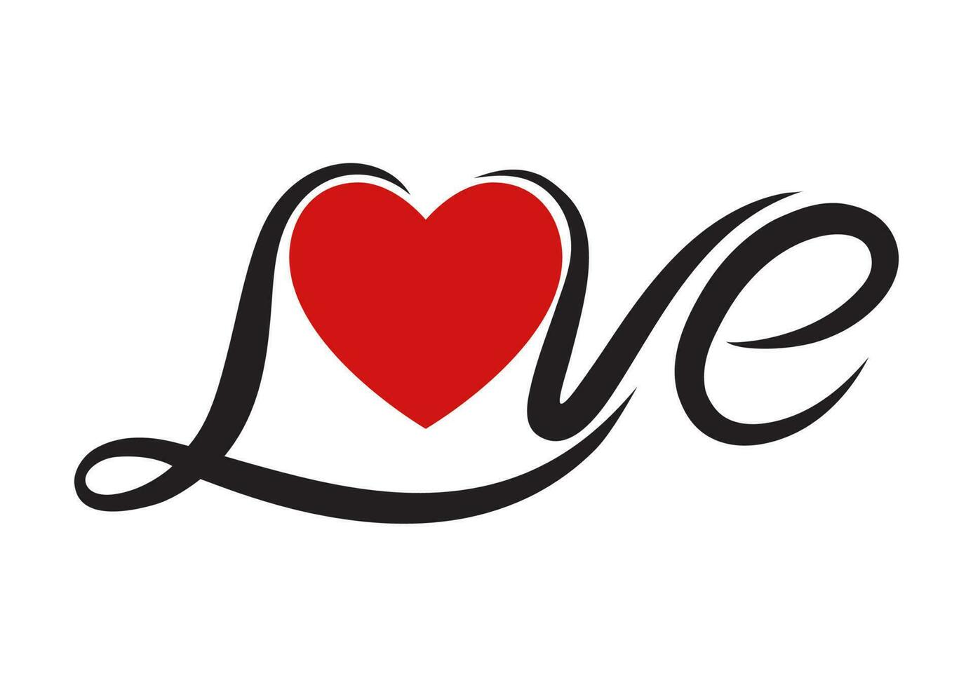 Typography Love Text vector