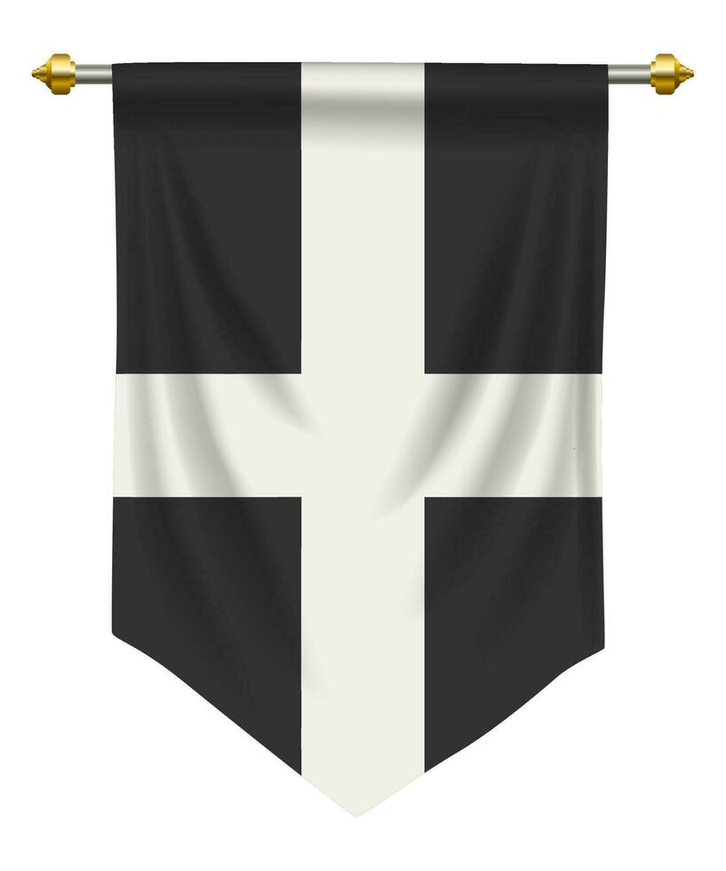 Cornwall Pennant on White vector