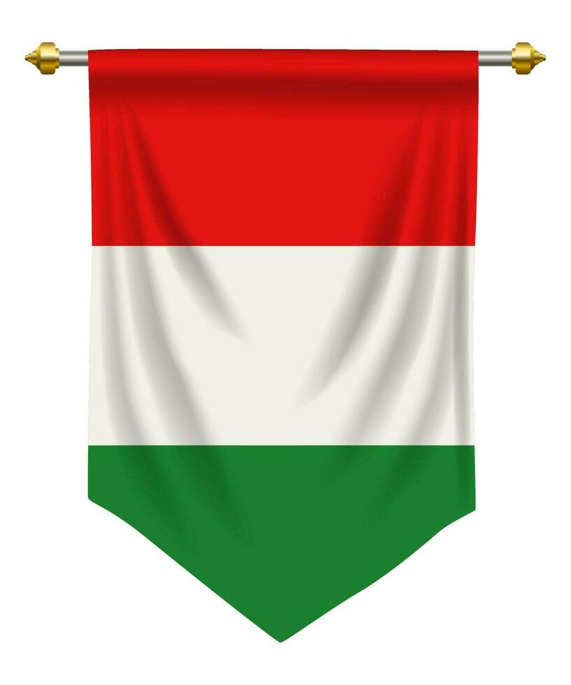 Hungary Pennant on White vector