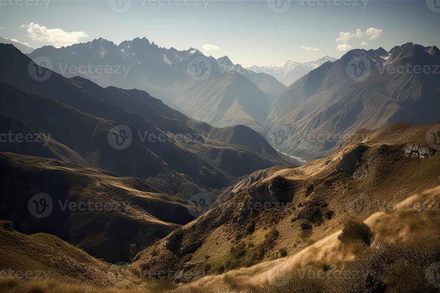 Beautiful mountain landscape in the morning. Caucasus mountains, Georgia. photo