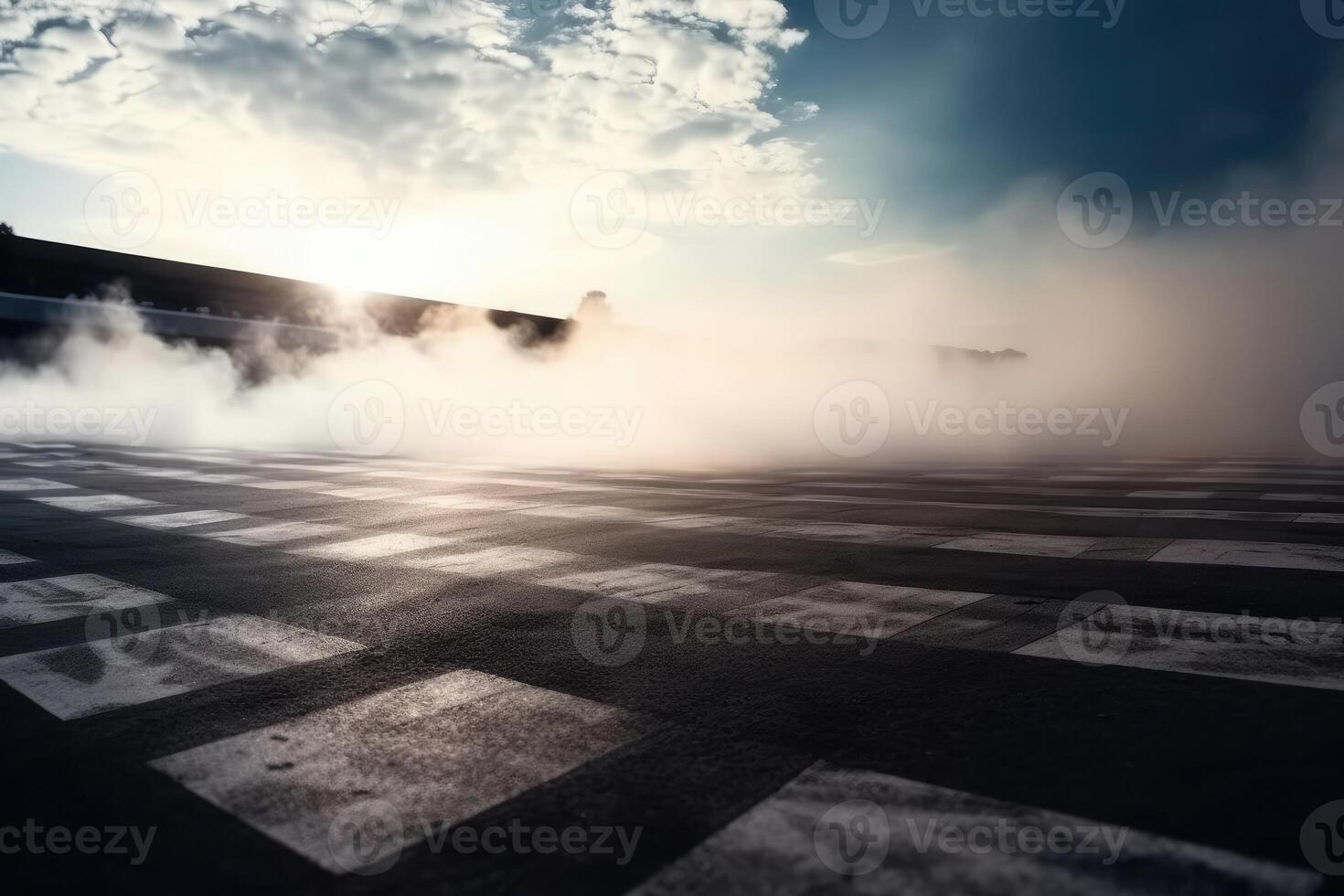 The checkered background is above the smoke above the floor. photo