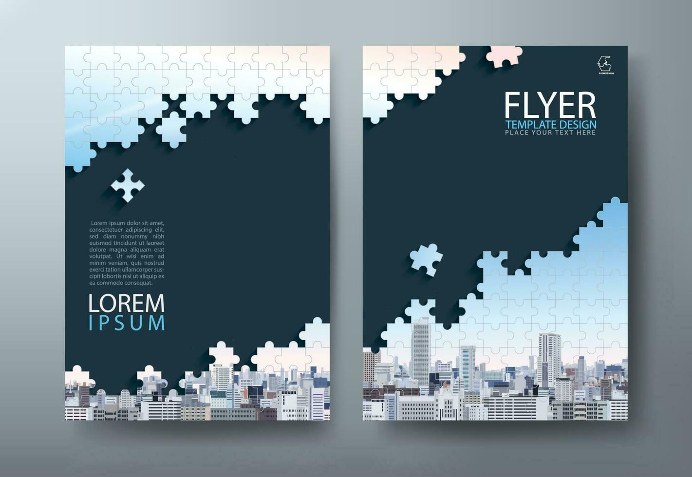 Annual report brochure, flyer design, Leaflet cover presentation abstract flat background, book cover templates, Jigsaw puzzle image. Layout in A4 size. vector