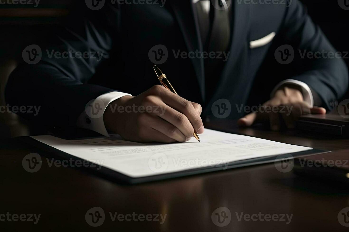 cerca arriba, empresario firma negocio acuerdo contrato foto