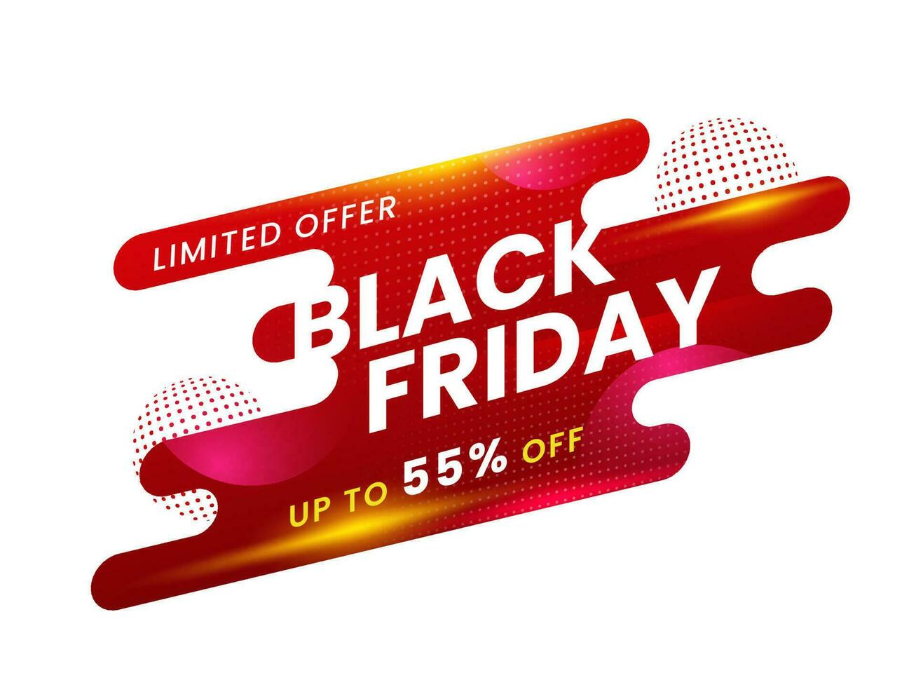 Black Friday Sale Poster Design with Discount Offer on Abstract Red and White Background. vector