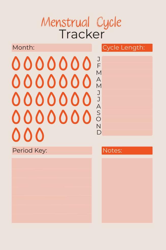Menstrual Cycle Tracker Planner 23980151 Vector Art at Vecteezy