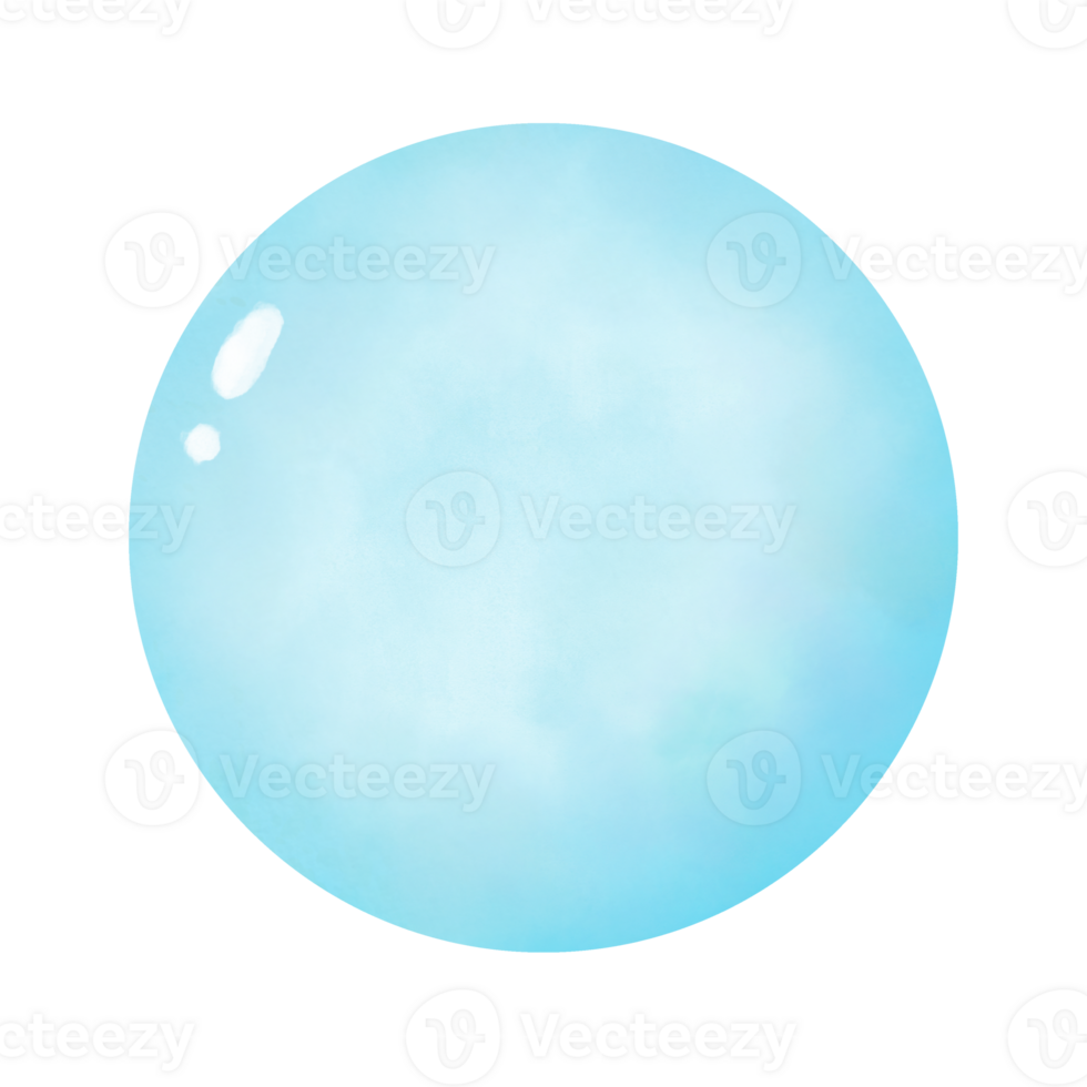 Blue bubbles watercolor illustration png