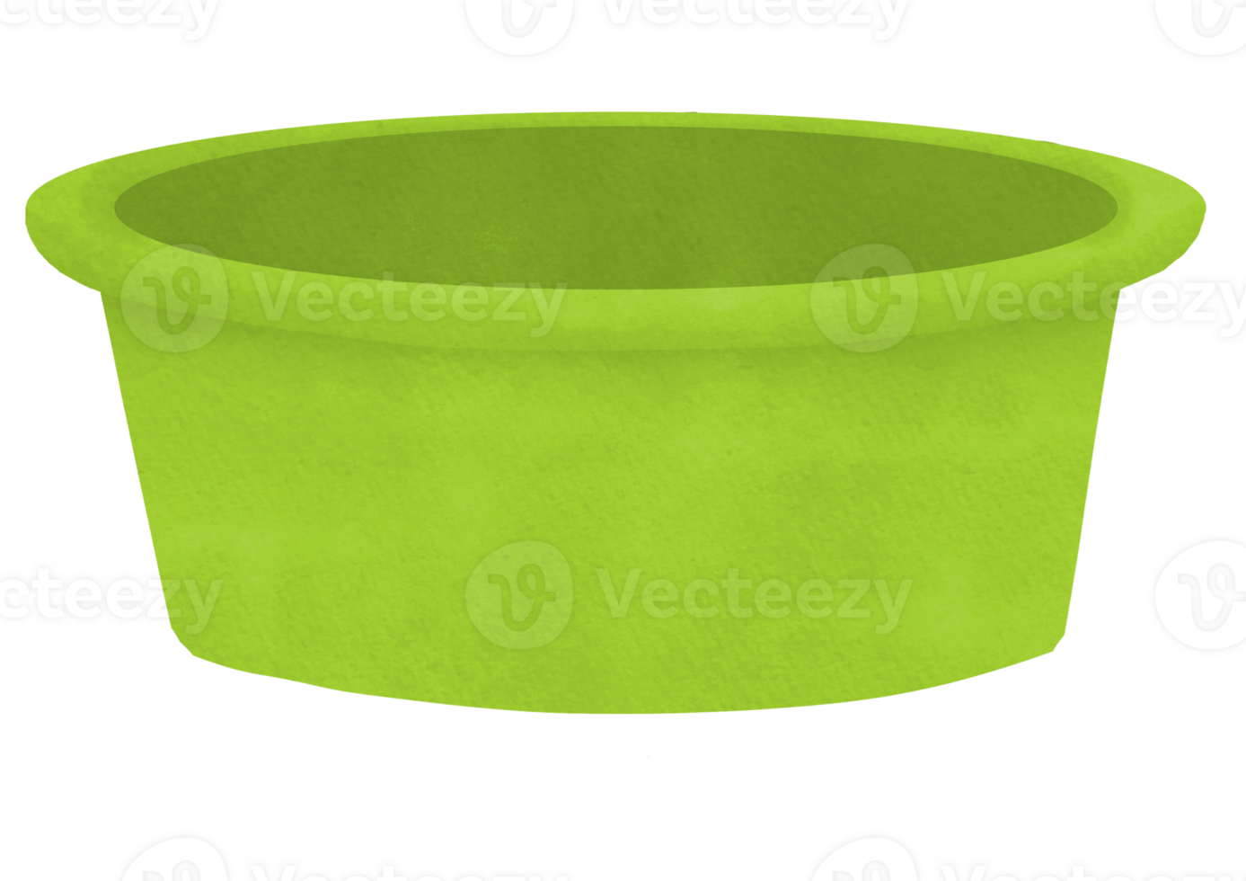 Green plastic basins watercolor illustration png