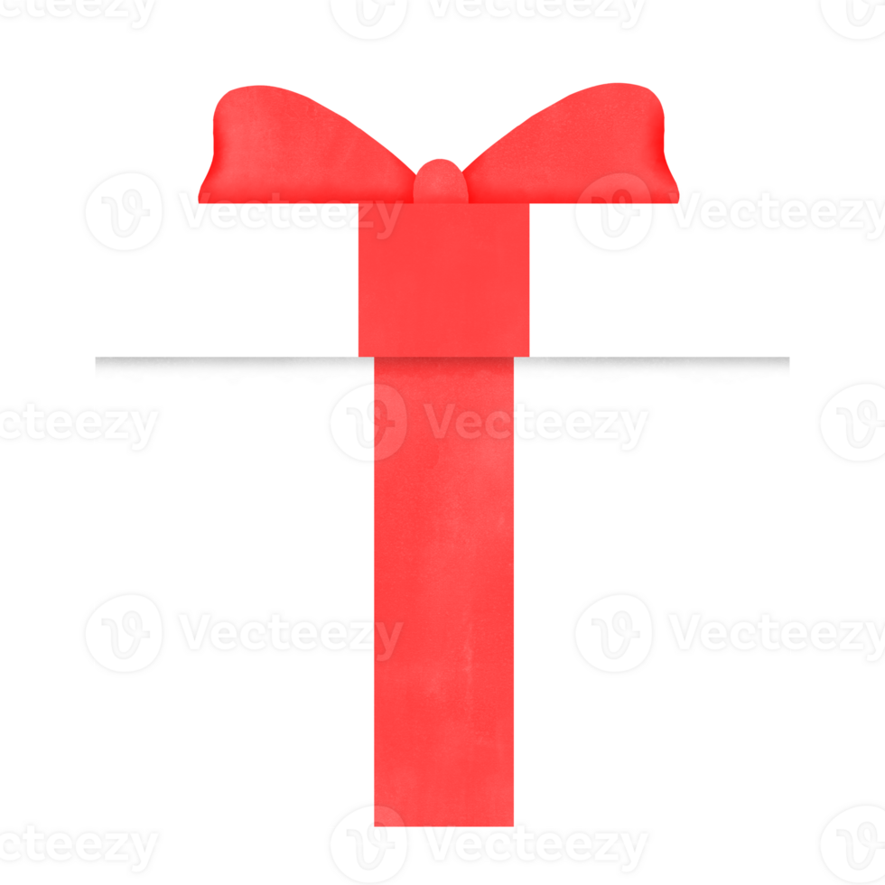 White Gift Box with Red Ribbon 23980255 PNG