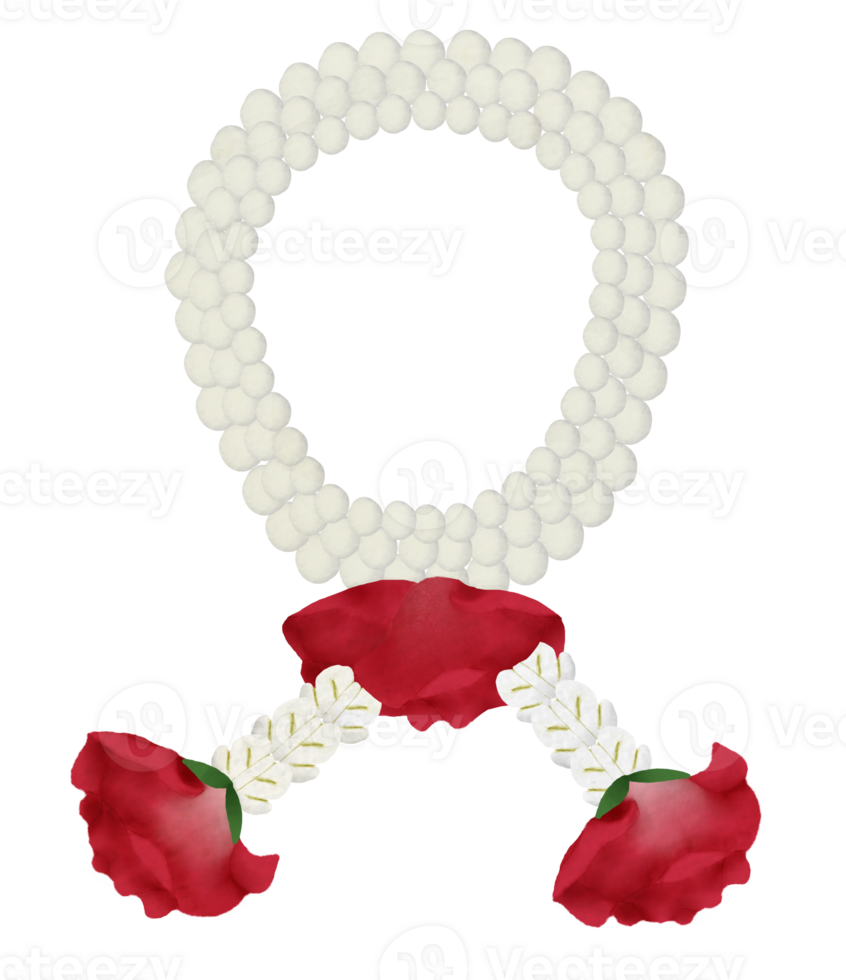 White Jasmine Garland with Rose png