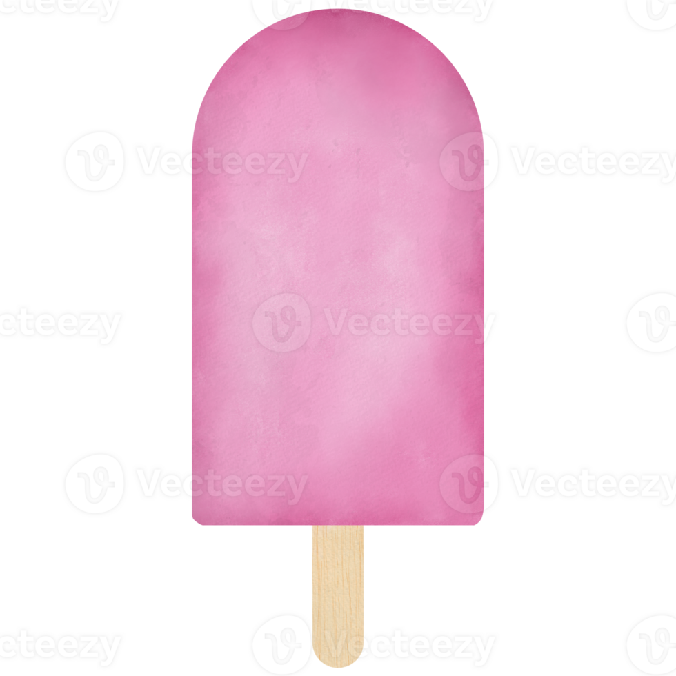 pink ice cream bar watercolor illustration 23980441 PNG