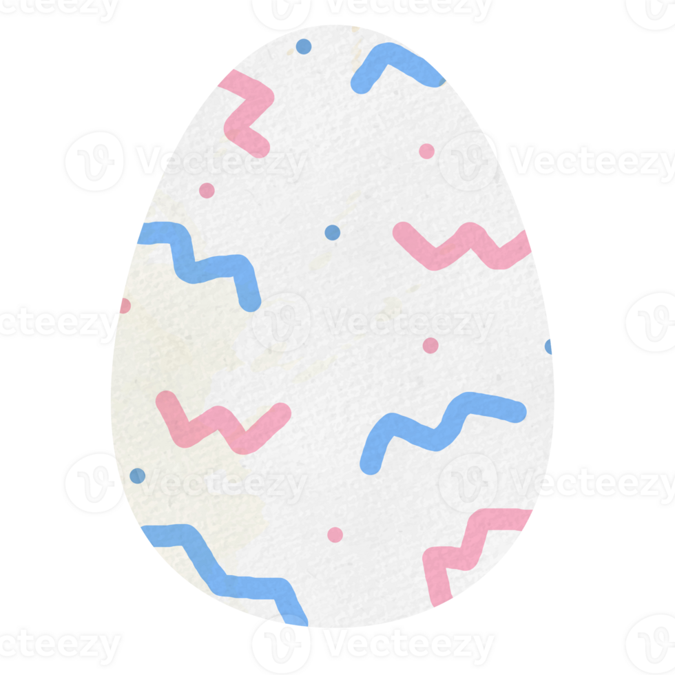 Easter Egg with Pink and Blue Zigzag pattern png