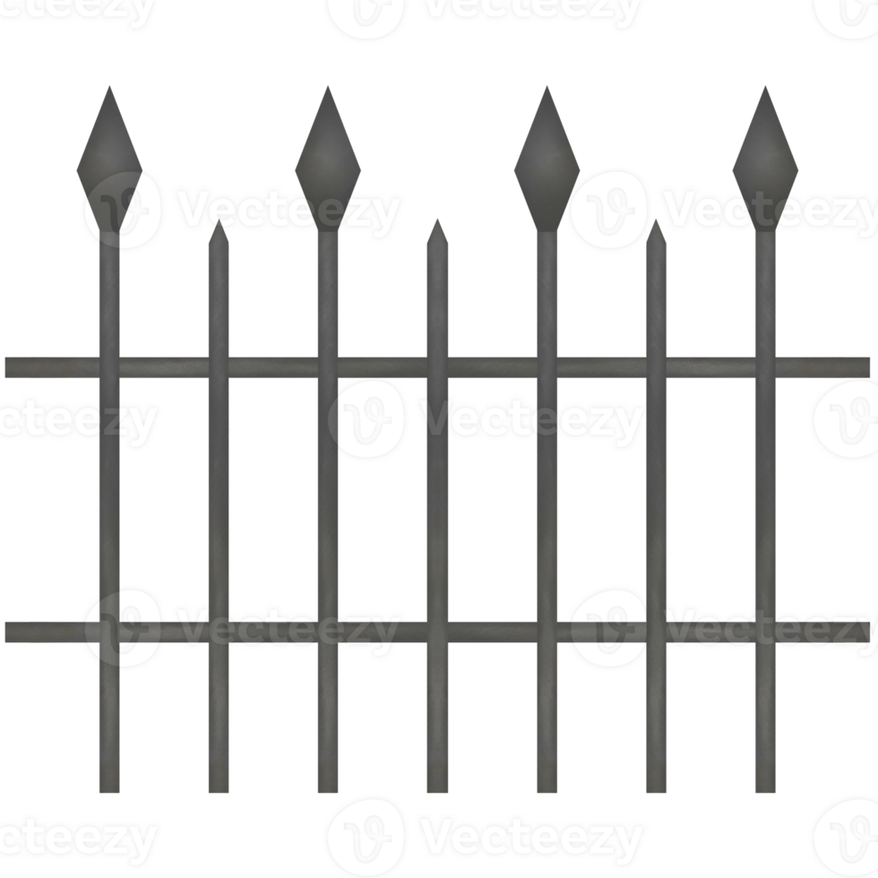 grijs metaal hek waterverf illustratie png