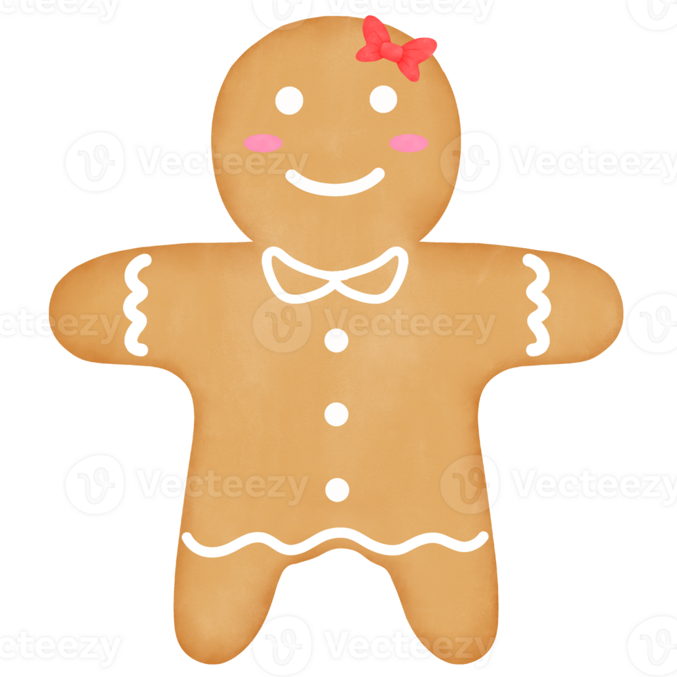 Gingerbread girl watercolor illustration 23980568 PNG