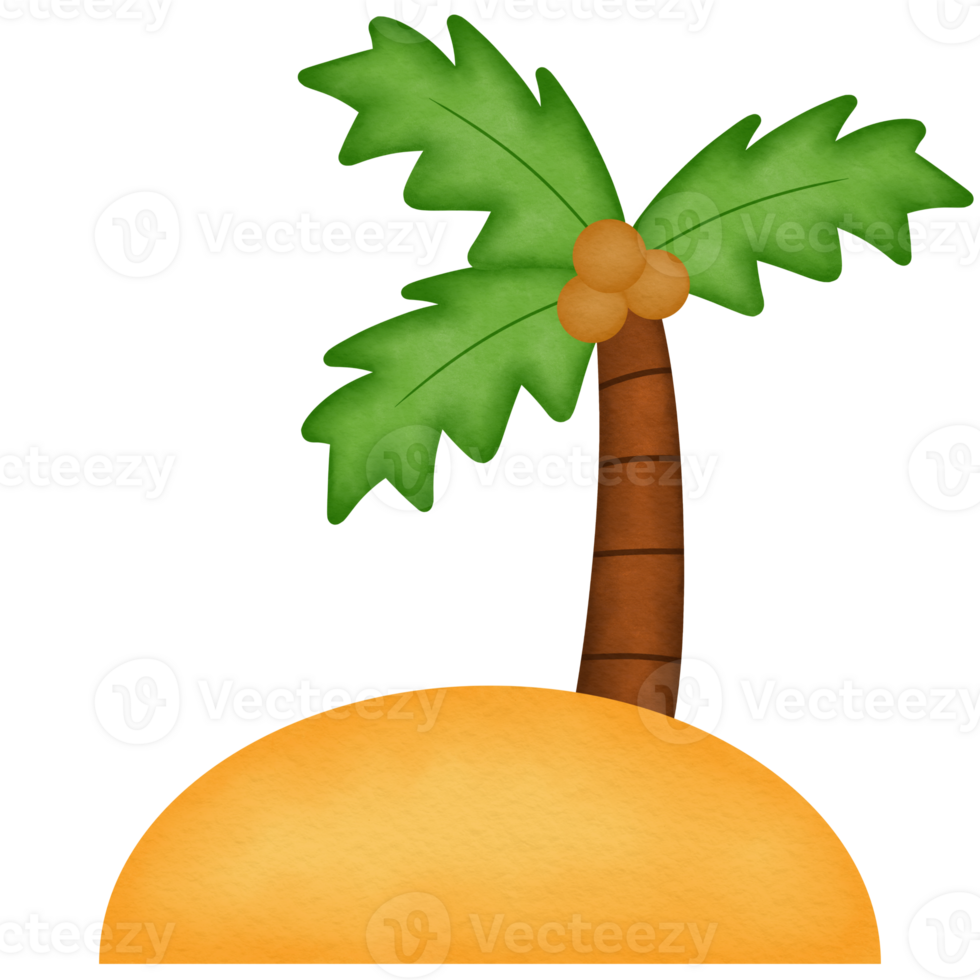 little island with palm tree png