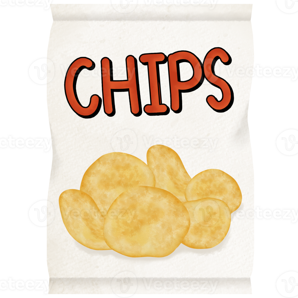 Crispy Chips watercolor illustration png