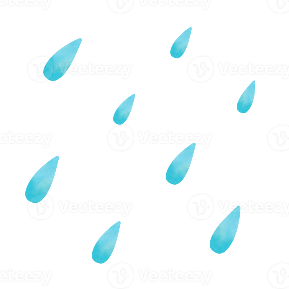 Raindrop watercolor illustration png