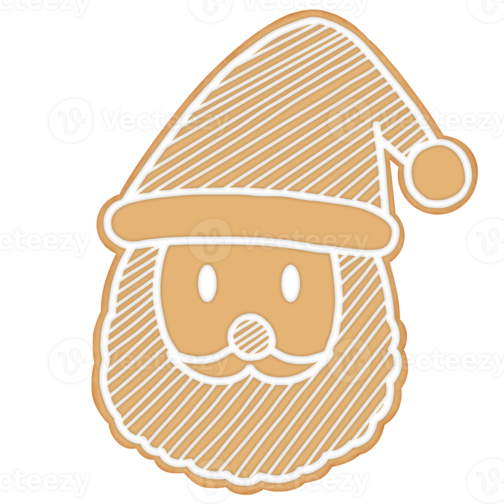 santa-face-gingerbread-watercolor-illustration-23980587-png