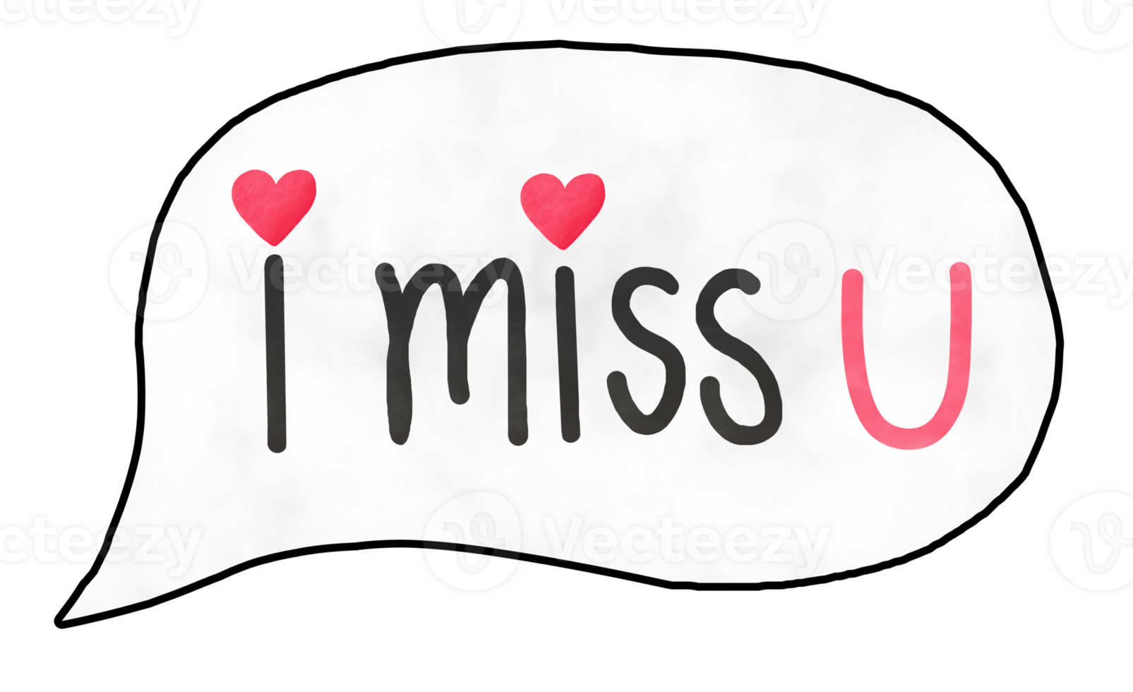 I miss u text bubble png