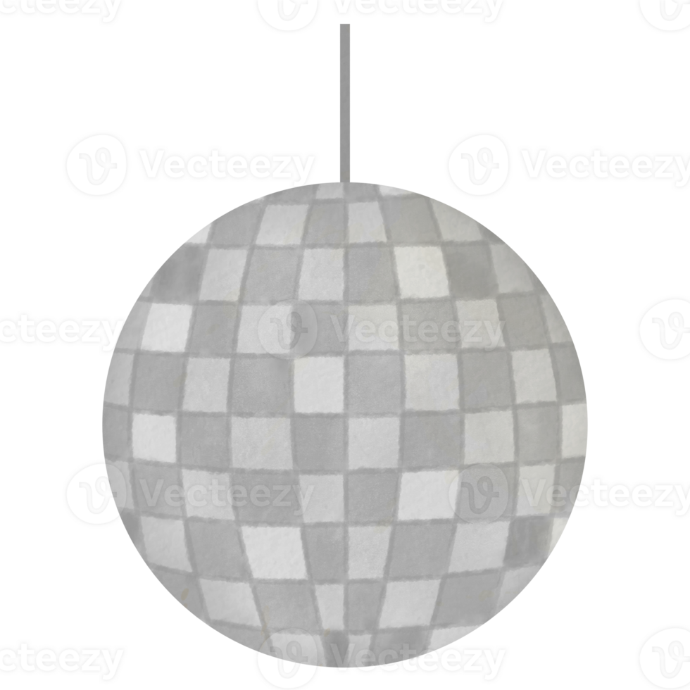 Grey Disco Ball Illustration png