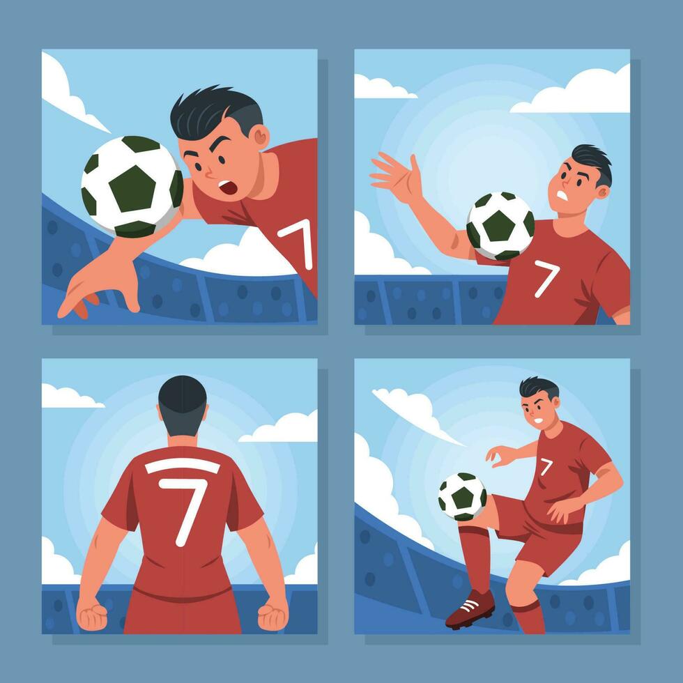 Super Star Football Player Social Media Post vector