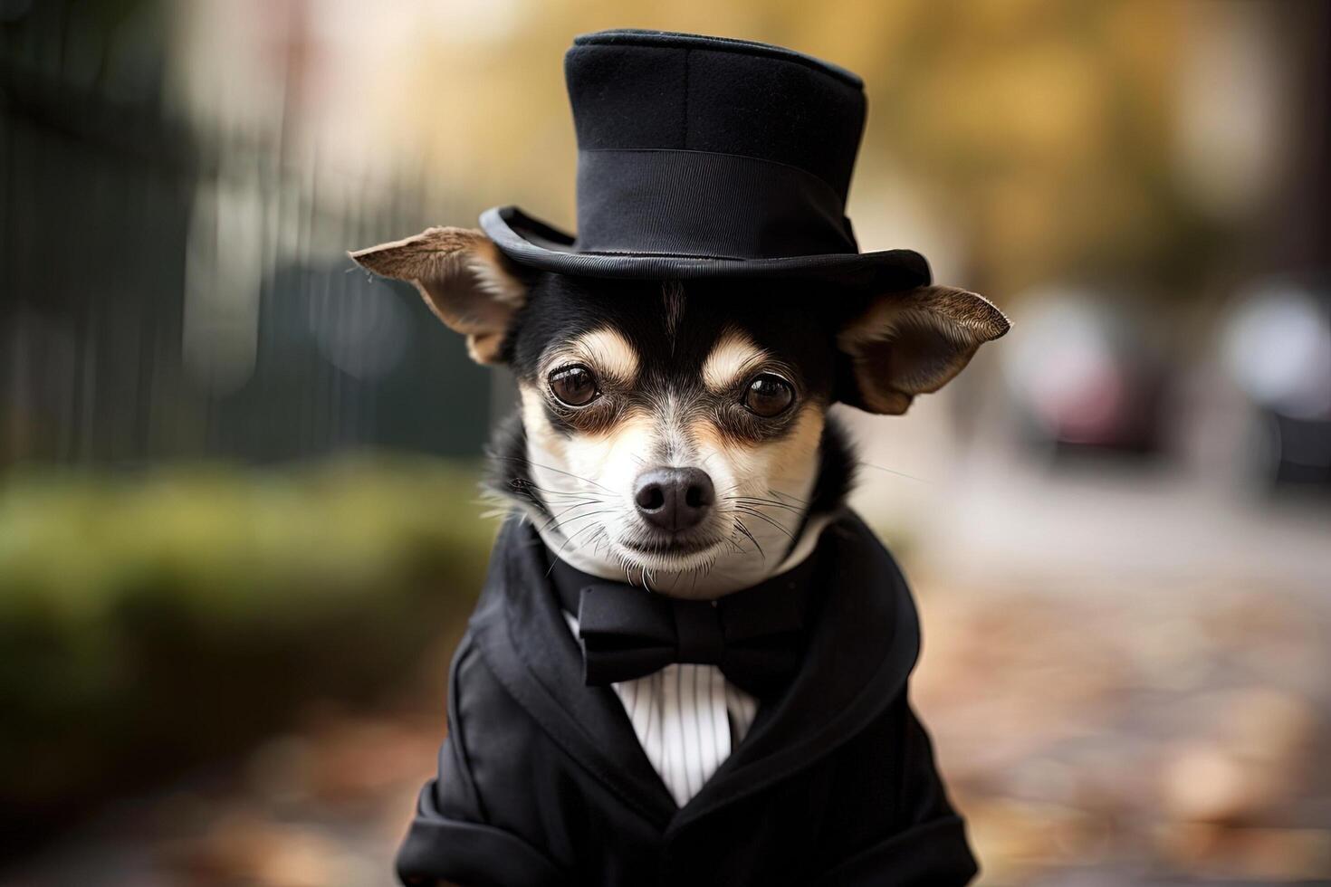 Dog Charlie-Chaplin illustration photo