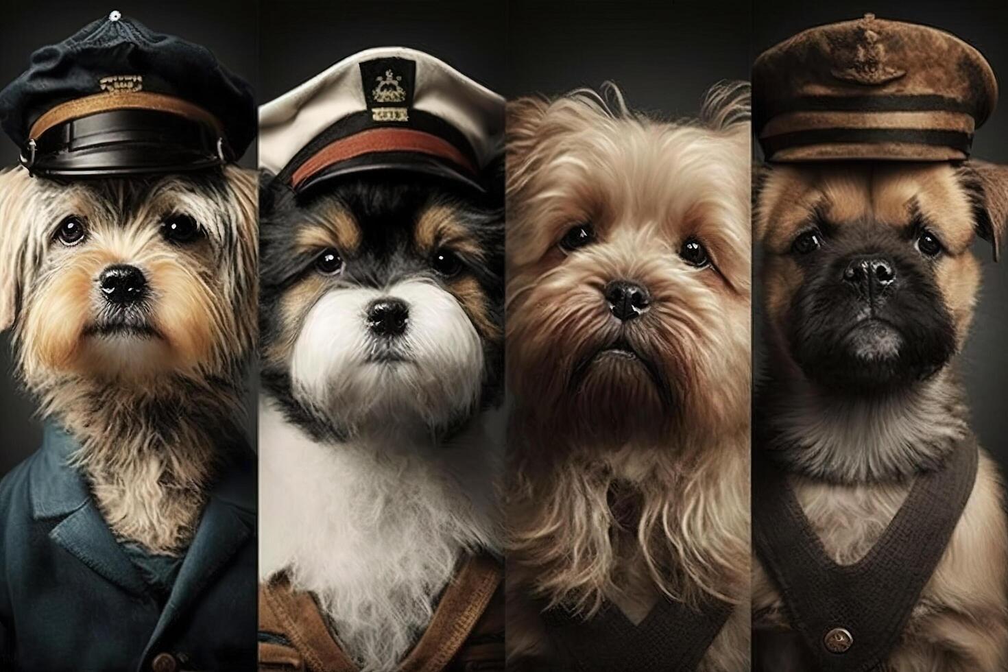 YMCA village people dogs illustration photo