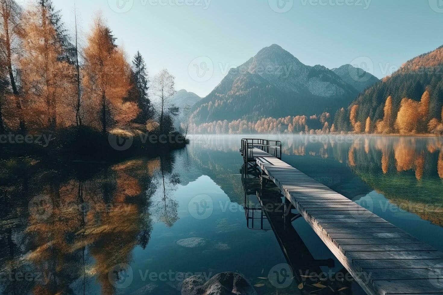 fantástico otoño ver de desangrado lago. popular viaje destino en Eslovenia, Europa. belleza mundo. foto