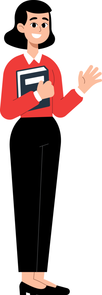 Teacher Woman Cartoon style illustration png