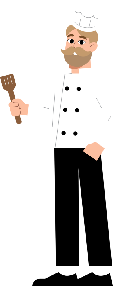 chef cuisinier dessin animé style illustration. png