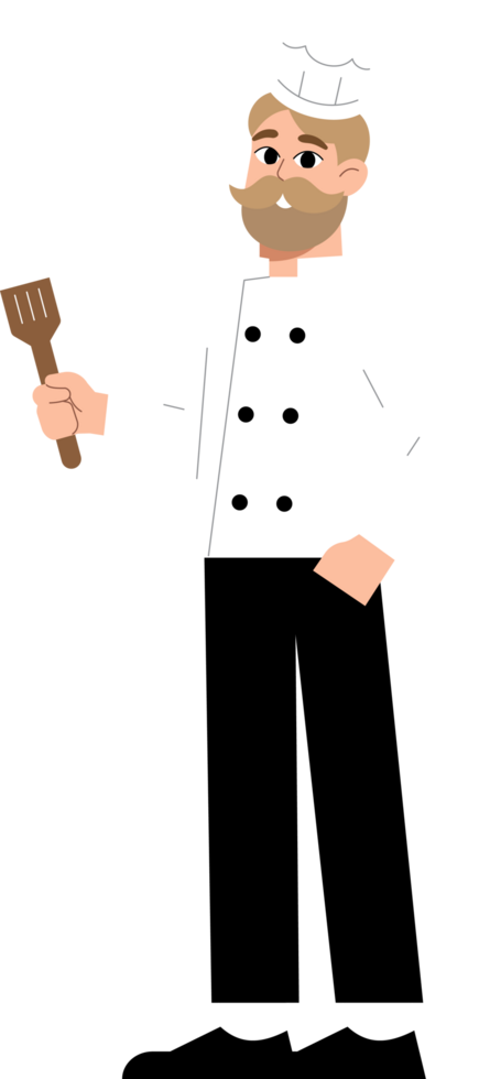 cocinero cocinar dibujos animados estilo ilustración. png