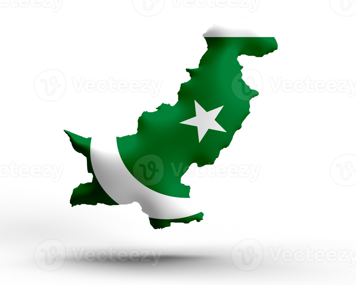 Pakistan Karte Land National Tag Flagge indisch Feier Festival Urlaub Grün Weiß Farbe Unabhängigkeit Freiheit politisch Kultur glücklich patriotisch Asien Kultur Republik 14 .. 23 März islamisch.3d machen png