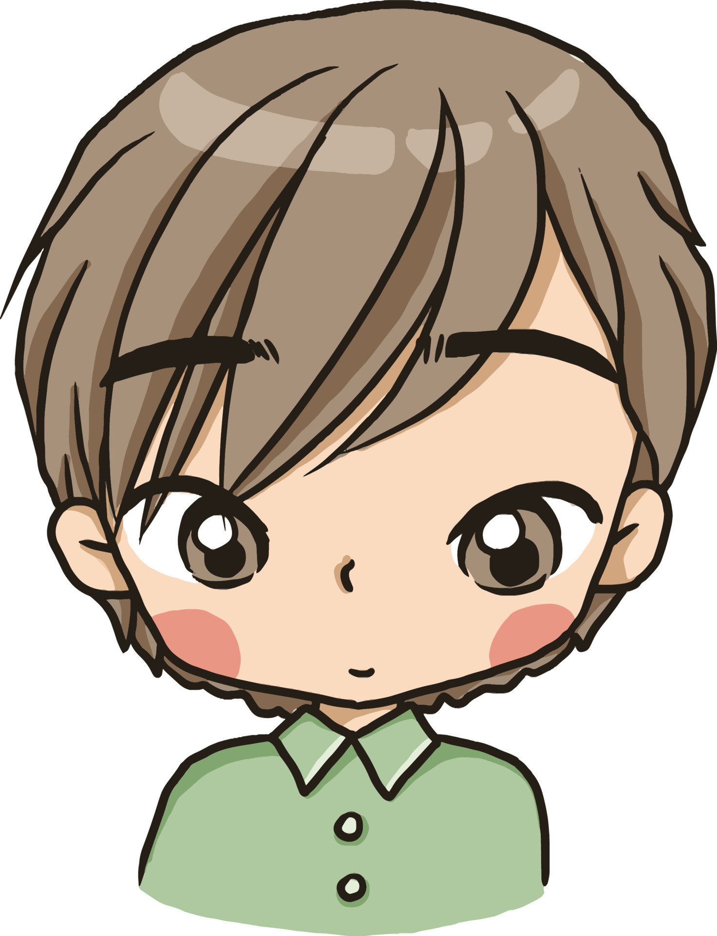 Boy profile cartoon avatar kawaii anime cute illustration clip art