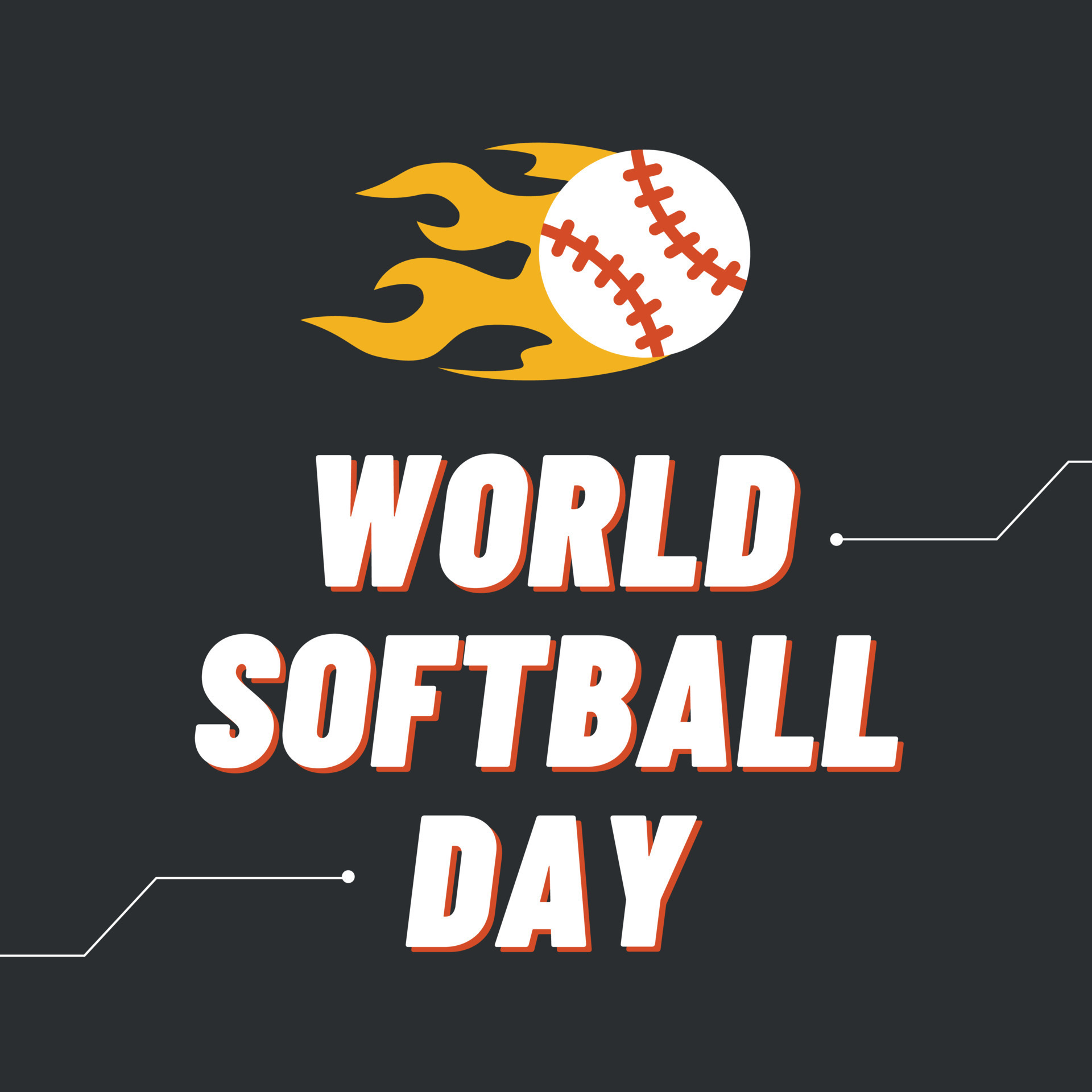 a poster for world softball day 23981730 Vector Art at Vecteezy