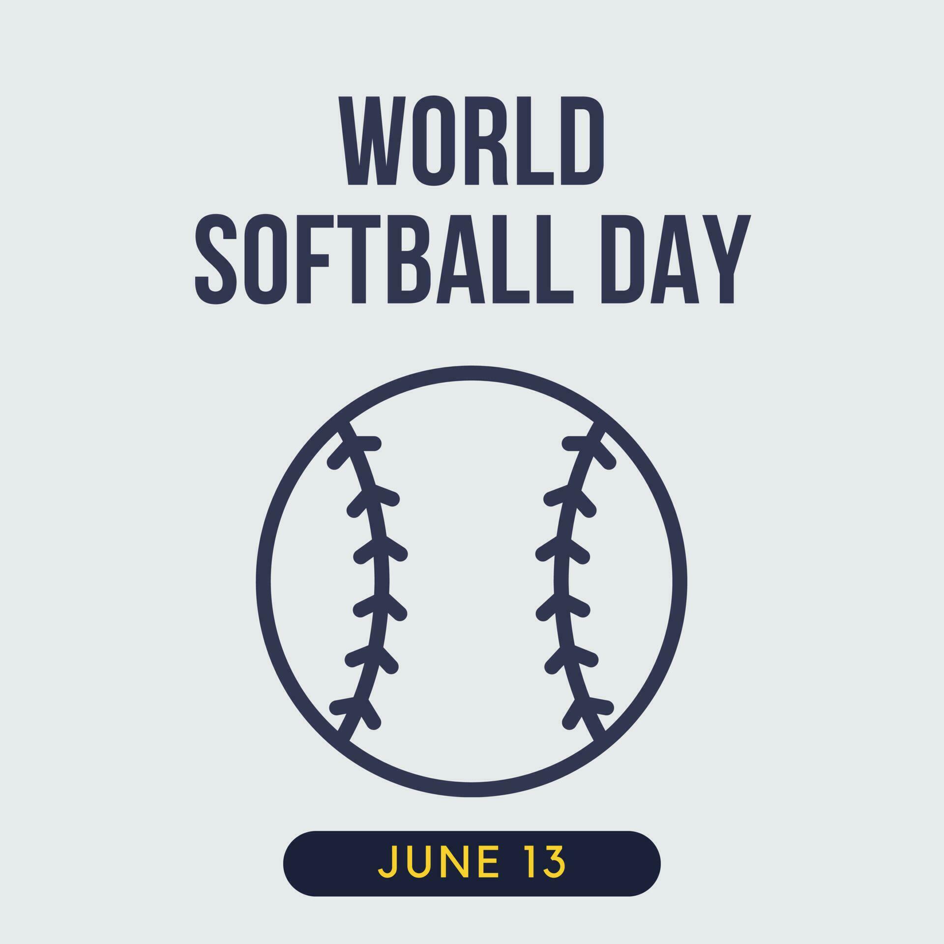 a poster for world softball day 23981738 Vector Art at Vecteezy