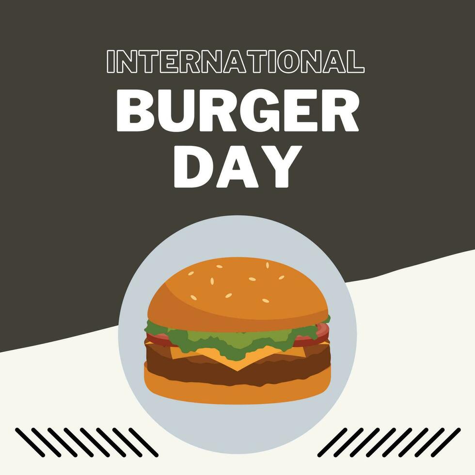 A poster for the international burger day vector