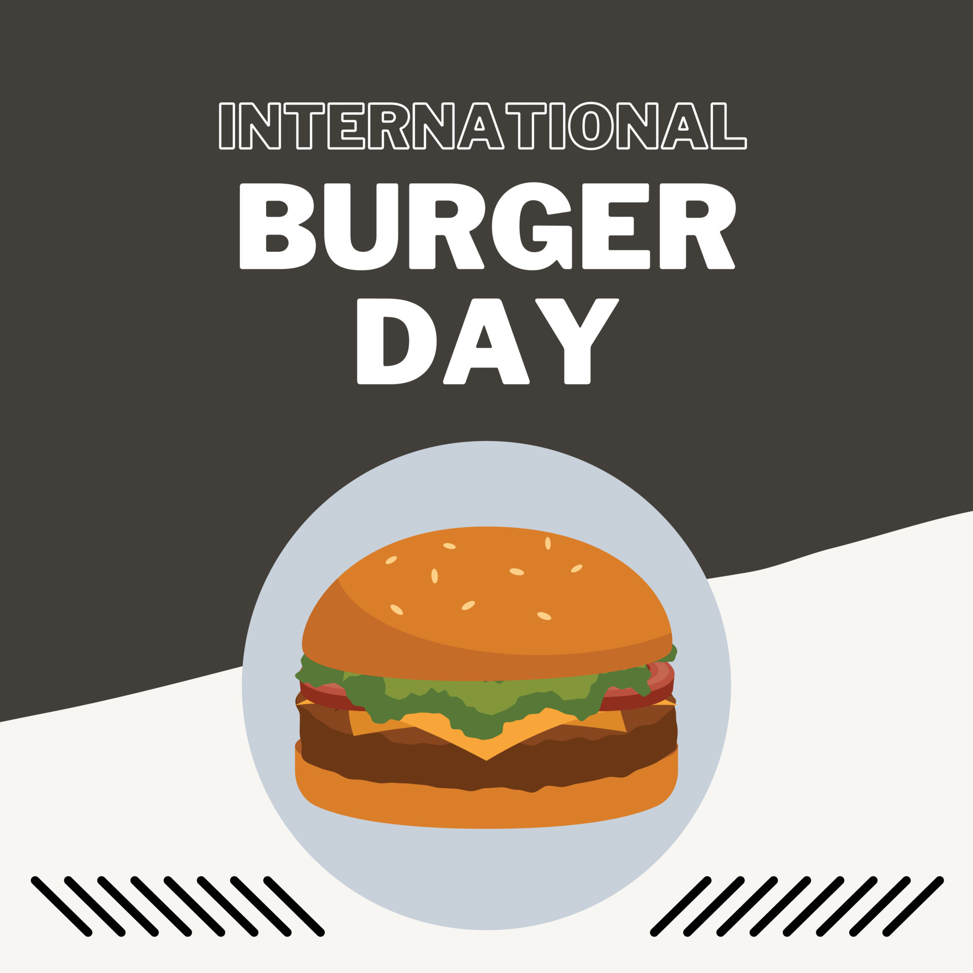 A poster for the international burger day 23981746 Vector Art at Vecteezy
