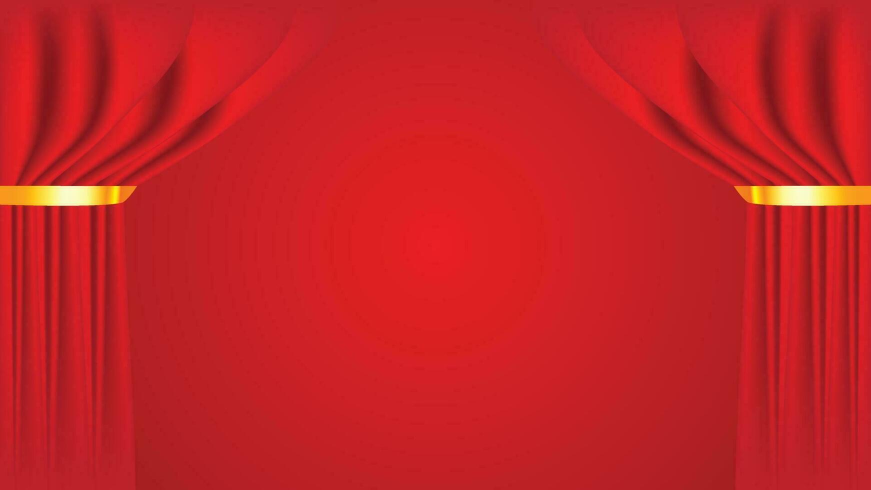 Red theater curtains vector