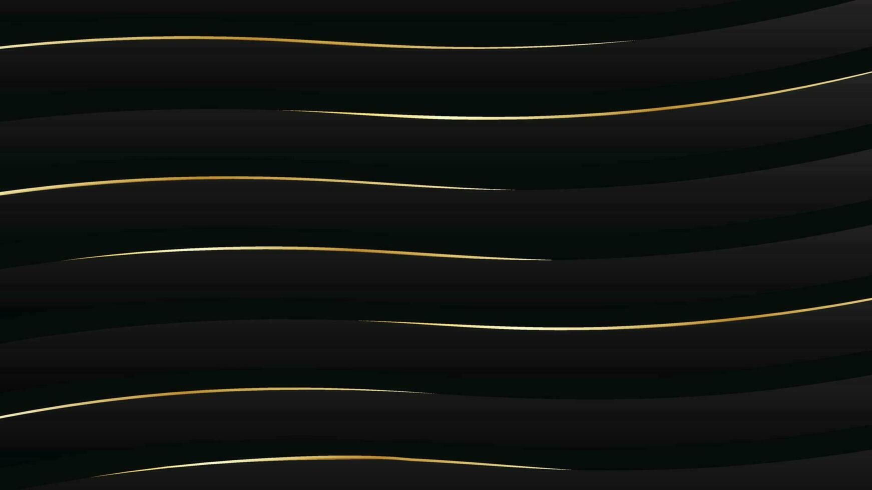 Black Background with Golden Lines vector