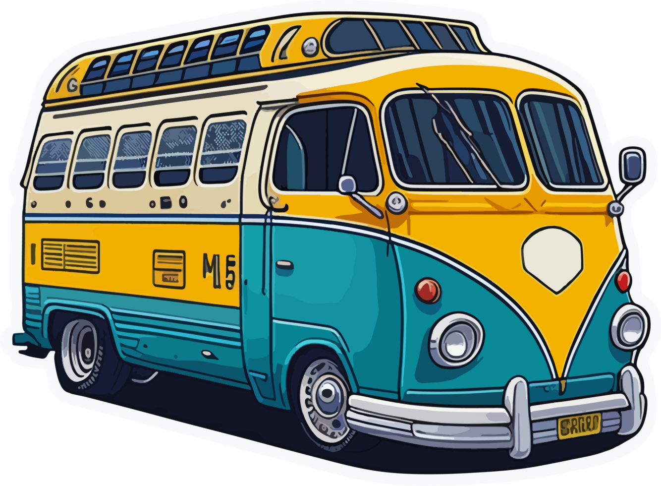 Old Retro Bus Cartoon with 23982024 PNG